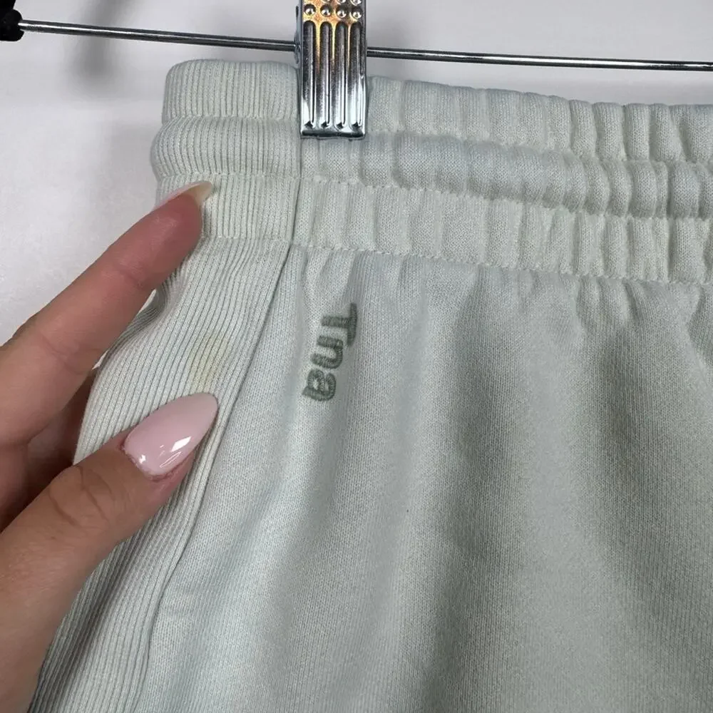Aritzia TNA Cozy Sweat Fleece Boyfriend 5” Mid Thigh Shorts Mint Size Small - Picture 5 of 10